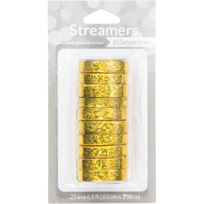 A package of Gold Holographic Streamers.