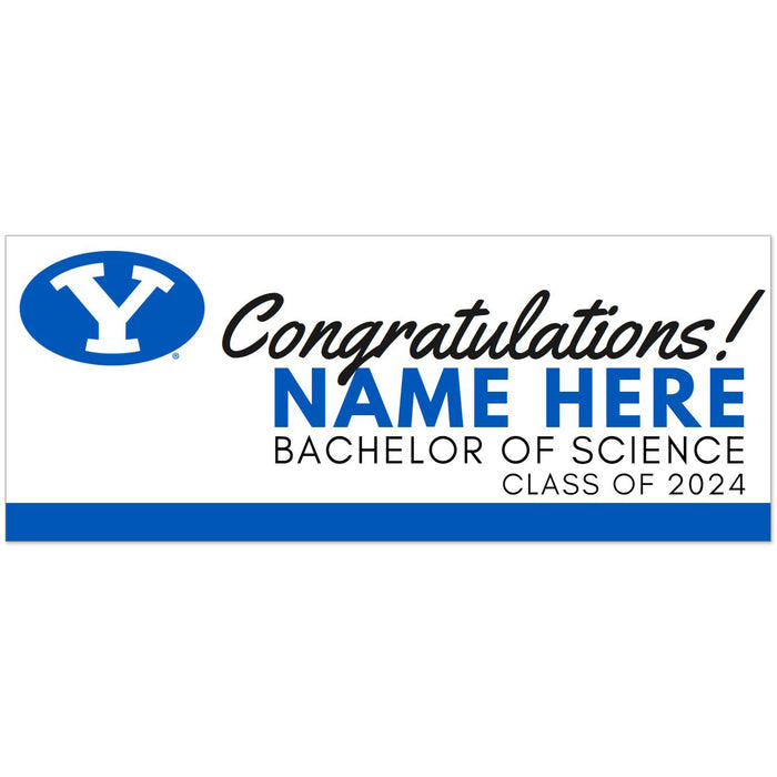 BYU Congrats 2024 Grad Customized Degree Banner | 1 ct