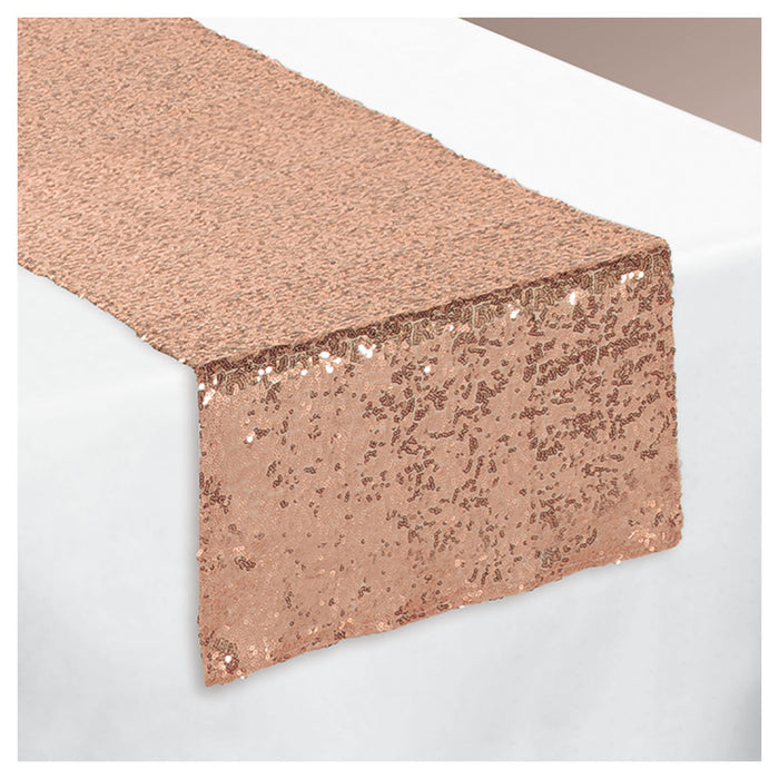 Rose Gold Sequin Table Runner 13"x72" | 1ct