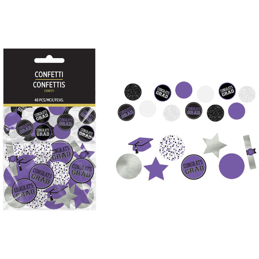 A 48 Piece Graduation Giant Purple Confetti Pack.
