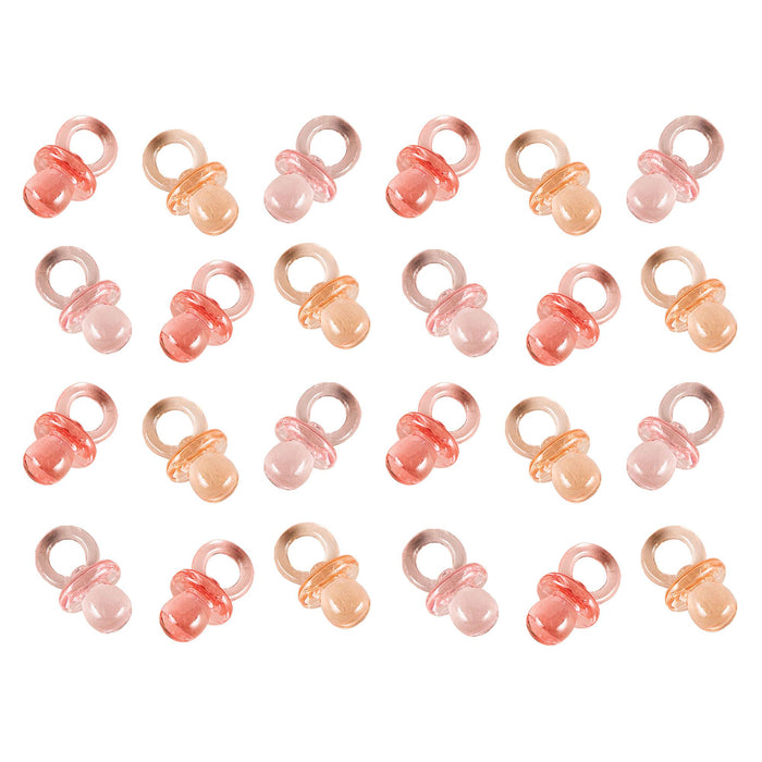 Mini-Pacifiers Party Favors Pink 1" x 1/2" | 24ct