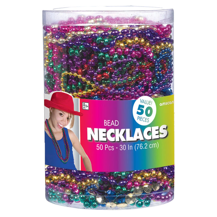 Multi-Color Bead Necklace | 50pcs