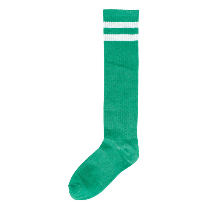 Green w/White Stripes Knee Socks | 1pr