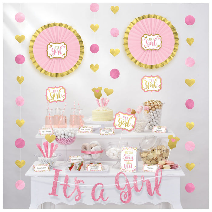 Baby Shower It's A Girl Buffet Decorating Kit | 1kit