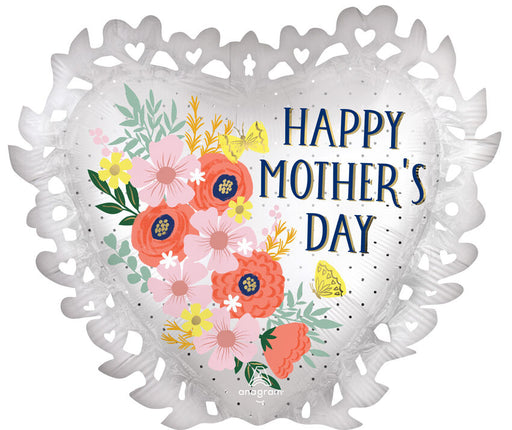 A 23-inch Mother's Day Satin Intricate Blooms SuperShape Foil Balloon.