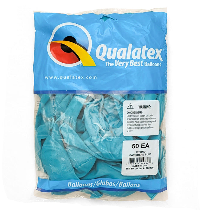 Qualatex 11" Caribbean Blue Latex Balloon 11'' | 50 ct