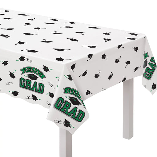 Graduation True To Your School Green Table Cover 54" x 102".