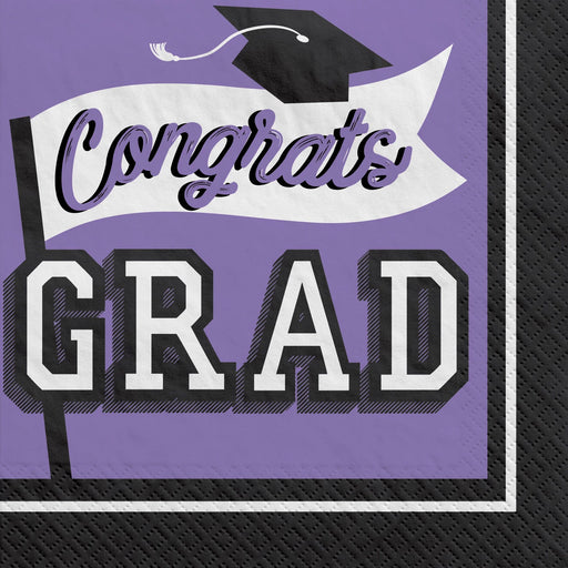 A Purple Graduation True To Your School Luncheon Napkin.