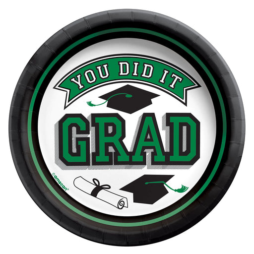 A 7-Inch Green Graduation True To Your School Round Plate.