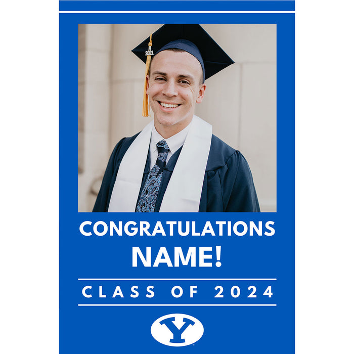 BYU Congrats 2024 Grad Customized Pic Banner 30" x 36" | 1 ct