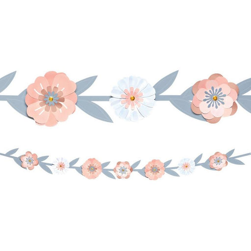 Add a touch of elegance to your home with our Rose Gold Floral Garland. Made from high-quality cardstock, this garland spans 6.25ft and features delicate rose gold flowers. Perfect for adding a touch of sophistication to any event or decor.