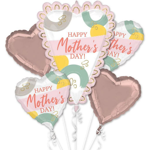 A 5 piece Mother's Day Sketched Mylar Balloon Bouquet.
