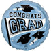 Congrats Grad 18" Round Mylar Balloon - Light Blue