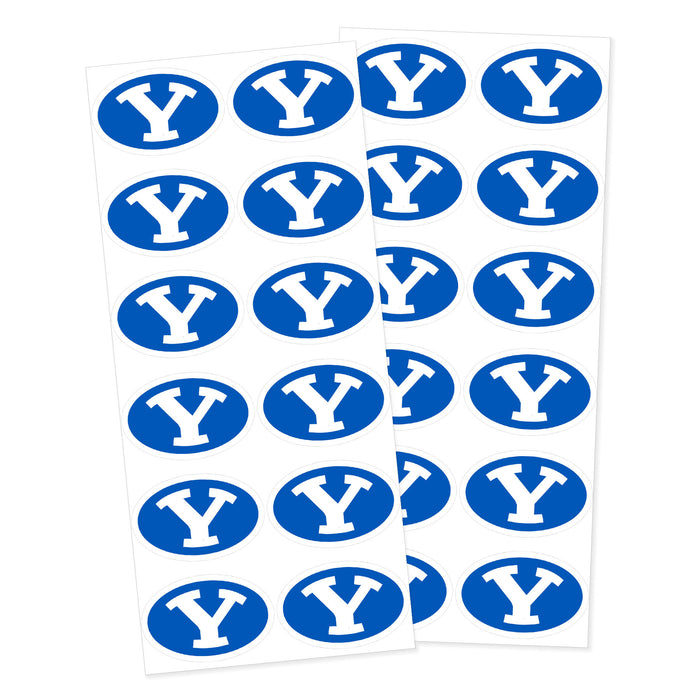 BYU stretch Y Oval Stickers 2" | 24 ct
