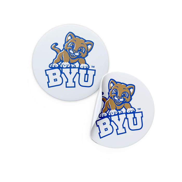 BYU Youth Cosmo Mascot Round Stickers 2" | 24 ct