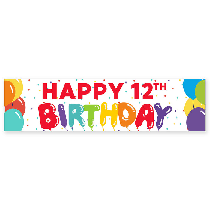 Birthday Celebrations Balloons Age To-Go Banner 50" x 13" | 1ct