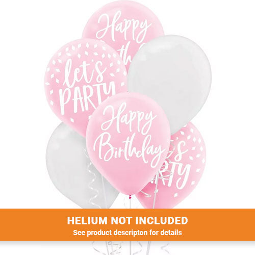 Blush Flat Birthday Balloons 12in | 15ct