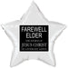 17" Star balloon has a graphic that is similar to a Missionary name tag and says, " Farewell Elder" along with The Church of Jesus Christ of Latter Day Saints.