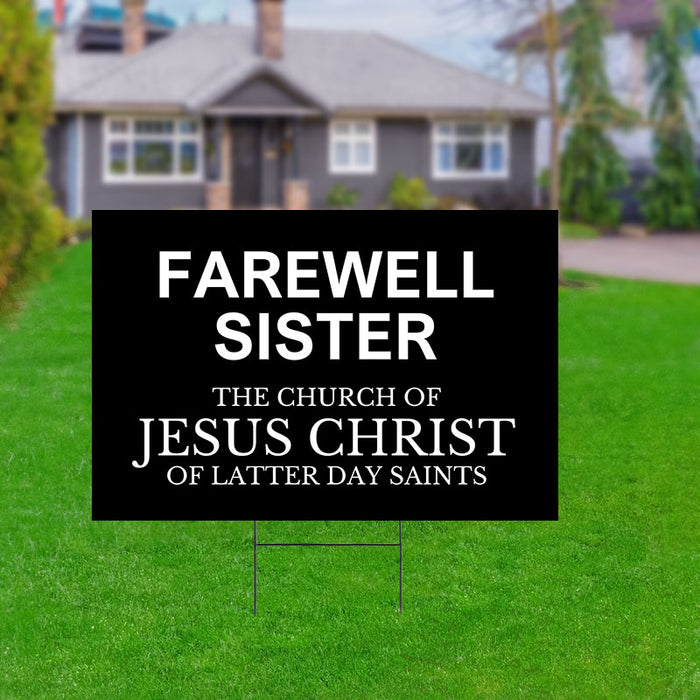 Missionary Farewell Sister Yard Sign 18" x 24" | 1 ct