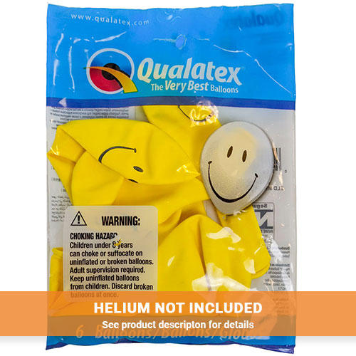 Smiley Face Flat Latex Balloons 11" | 6ct