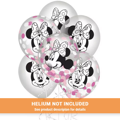 Minnie Mouse Flat Latex Confetti Balloons 12" | 6ct