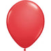 An inflated 11-inch Qualatex Red Latex Balloon.