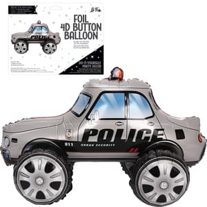 Air Filled Police Car 4d Balloon 24" | 1ct