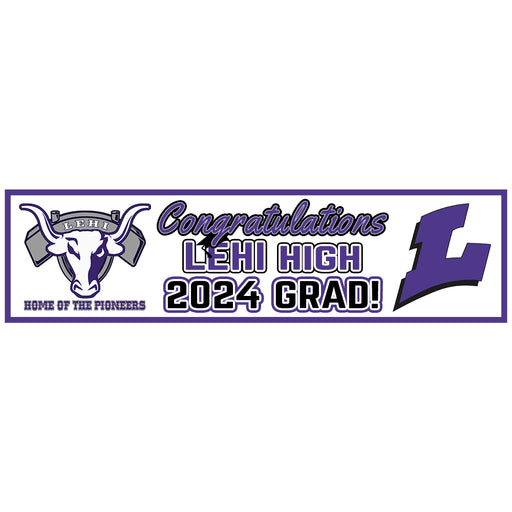 Lehi 2024 Grad Banner to Go 13"x50"