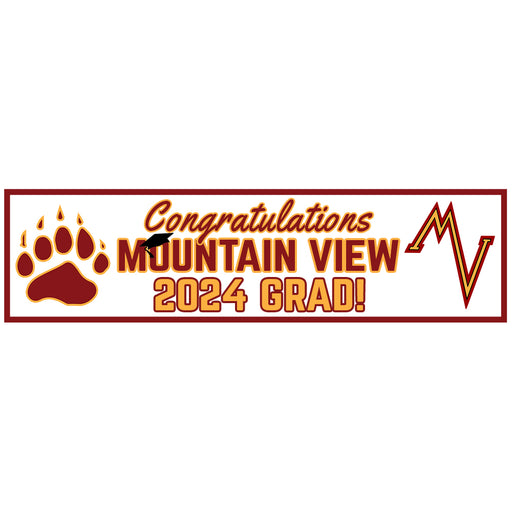 Mountain View 2024 Grad Banner to Go 13"x50"