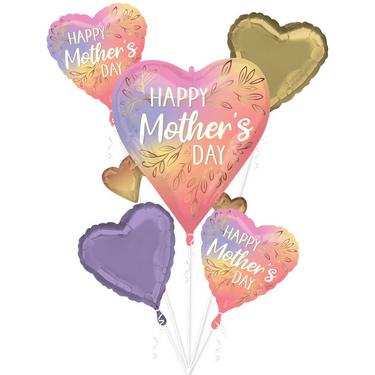 A 5 piece Mother's Day Botanical Mylar Balloon Bouquet.