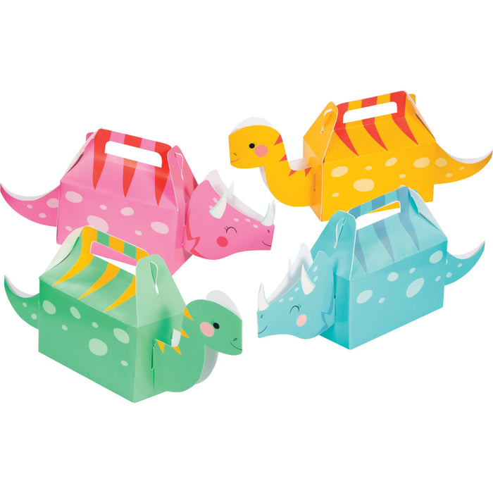 Girl Dino Party Treat Boxes | 4ct