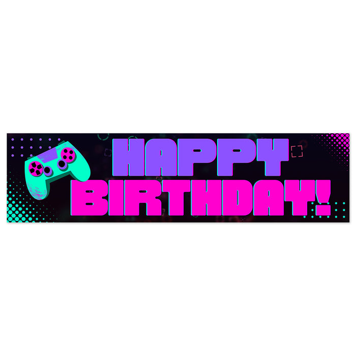 Happy Birthday Battle Royal Game To-Go Banner 50" x 13" | 1ct