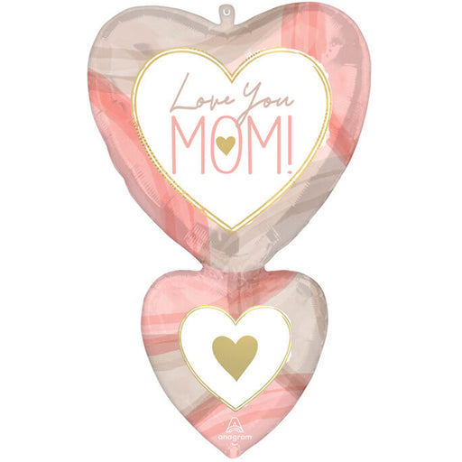 A 31 inch Mother's Day Cutout Collage Mom Hearts SuperShape Foil Balloon.