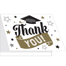 A 12-Inch Square Graduation Glamor Thank You Card.