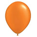 An inflated 11-inch Qualatex Pearl Mandarin Orange Latex Balloon.