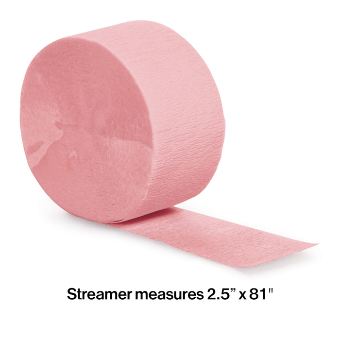 Classic Pink Crepe Paper Streamer 81ft  | 1ct