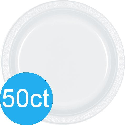 Frosty White 10.25" Plastic Plates | 50ct