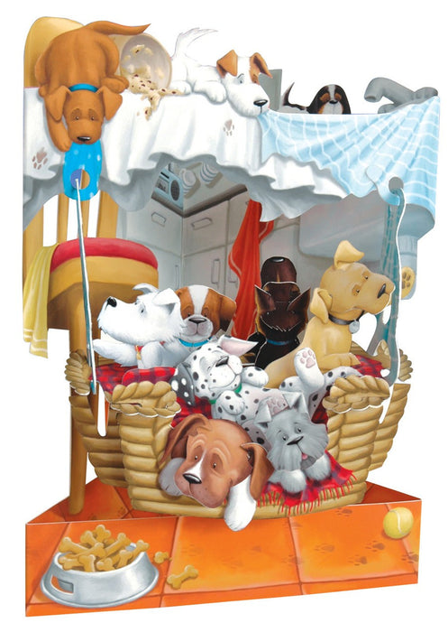 Puppies in Basket 3-D Card | 1 ct