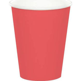Coral Paper Cups, 9 oz. | 24 ct