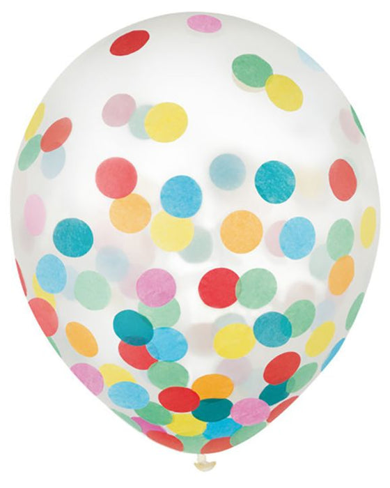 Multi-Color Confetti Latex Balloons 12" | 6ct