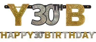 Sparkling Celebration 30th Birthday Letter Banner | 1 ct
