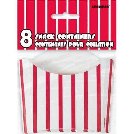 Red Striped Snack Containers | 8 ct
