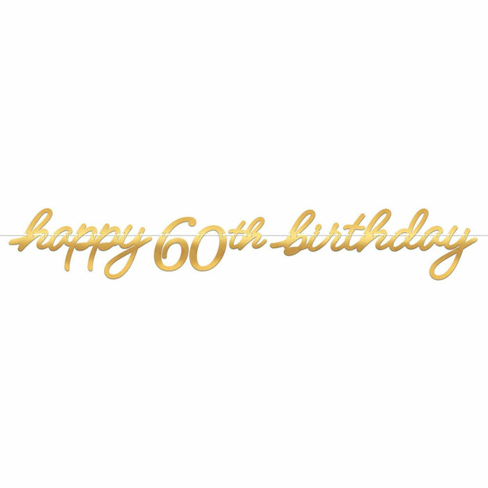 Golden Age 60th Birthday Letter Banner | 1ct