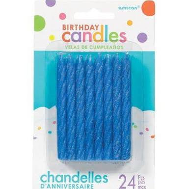 Blue Spiral Candles | 24 ct