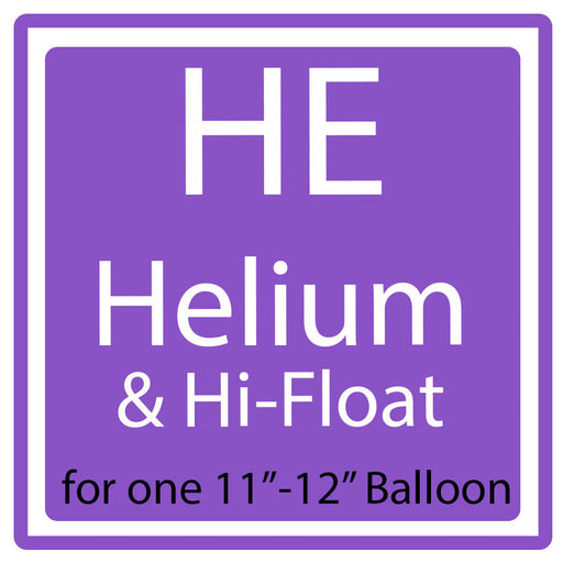 Helium and Hi-float for one 11in to 12in Balloon