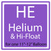 Helium and Hi-float for one 11in to 12in Balloon