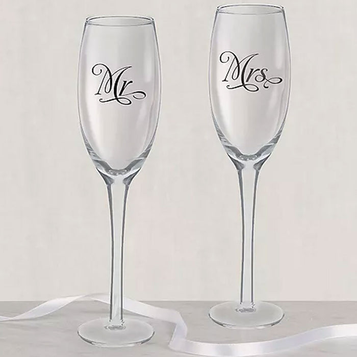 Mr. & Mrs. Wedding Toasting Glasses | 1 pair
