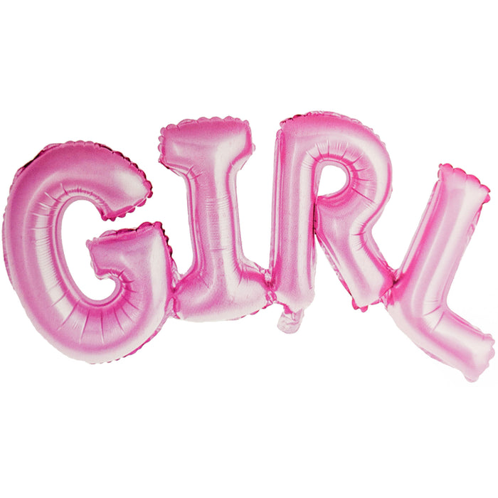 Pink "Girl" Foil Air Balloon | 1ct