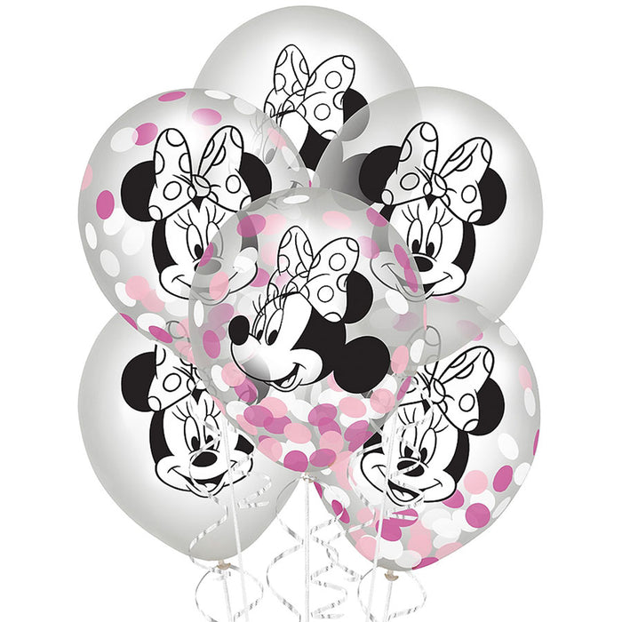 Minnie Mouse Flat Latex Confetti Balloons 12" | 6ct