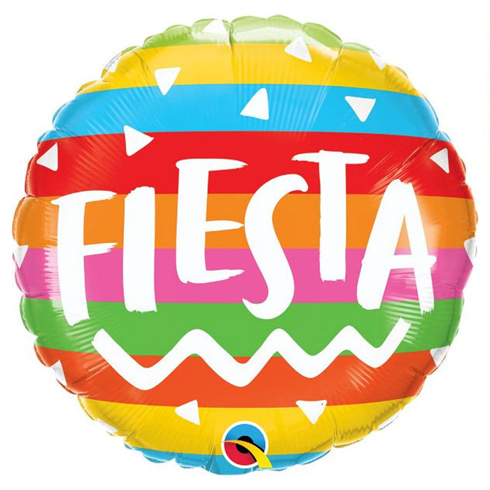 Fiesta Rainbow Stripes Balloon 18" | 1ct